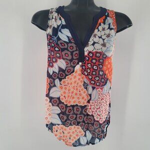Boden Size 4 US Carrie Sleeveless Floral Viscose Semi Sheer V-Neck Blouse